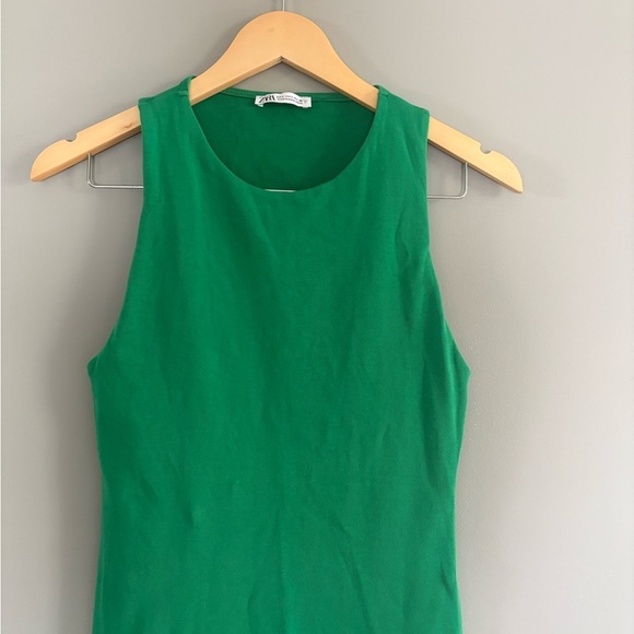 Zara Green Sleeveless Mini dress size L - Picture 4 of 10